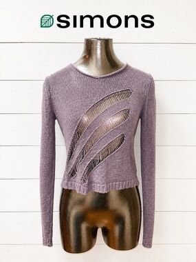 Contemporaine Lilac Open Knit Sweater – Size P